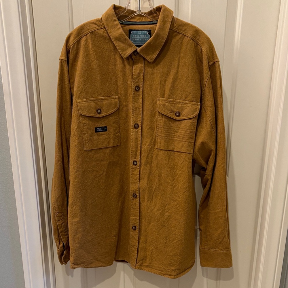 VISSLA Tan Button-Up Shirt Jacket